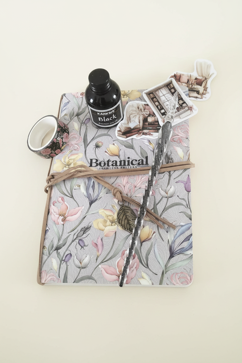 Botanical Journal on Cream Background