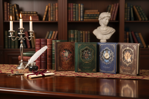 Century Hymn Series notebooks in a Regency-inspired setting